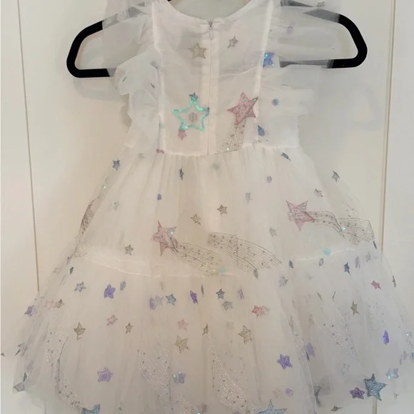 ✨ Lola + The Boys Starry Tulle Dress – White Iridescent Constellation – Size 6 - Picture 4 of 6